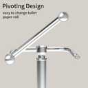 Toilet Paper Holder Stand, Toilet Paper Holder Free Standing,Post Pivoting Design & Stable Weighted Base SUS304 Stainless Steel for Bathroom (Chrome)