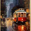 San Francisco Cable Car Painting, 21"x17"