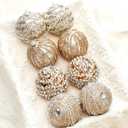 8 Pcs Champagne Christmas Ball Ornaments 3.15 Inch Glitter Pearl Champagne Gold Christmas Tree Decorations Shatterproof Glitter Xmas Baubles Neutral Ornaments for Xmas Tree Home Decor