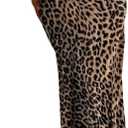 Women's Elegant Leopard Print Maxi Skirt Flowy Extra Long Skirt Zipper High Waisted Bodycon Mermaid Skirt (Large, Dark Khaki)