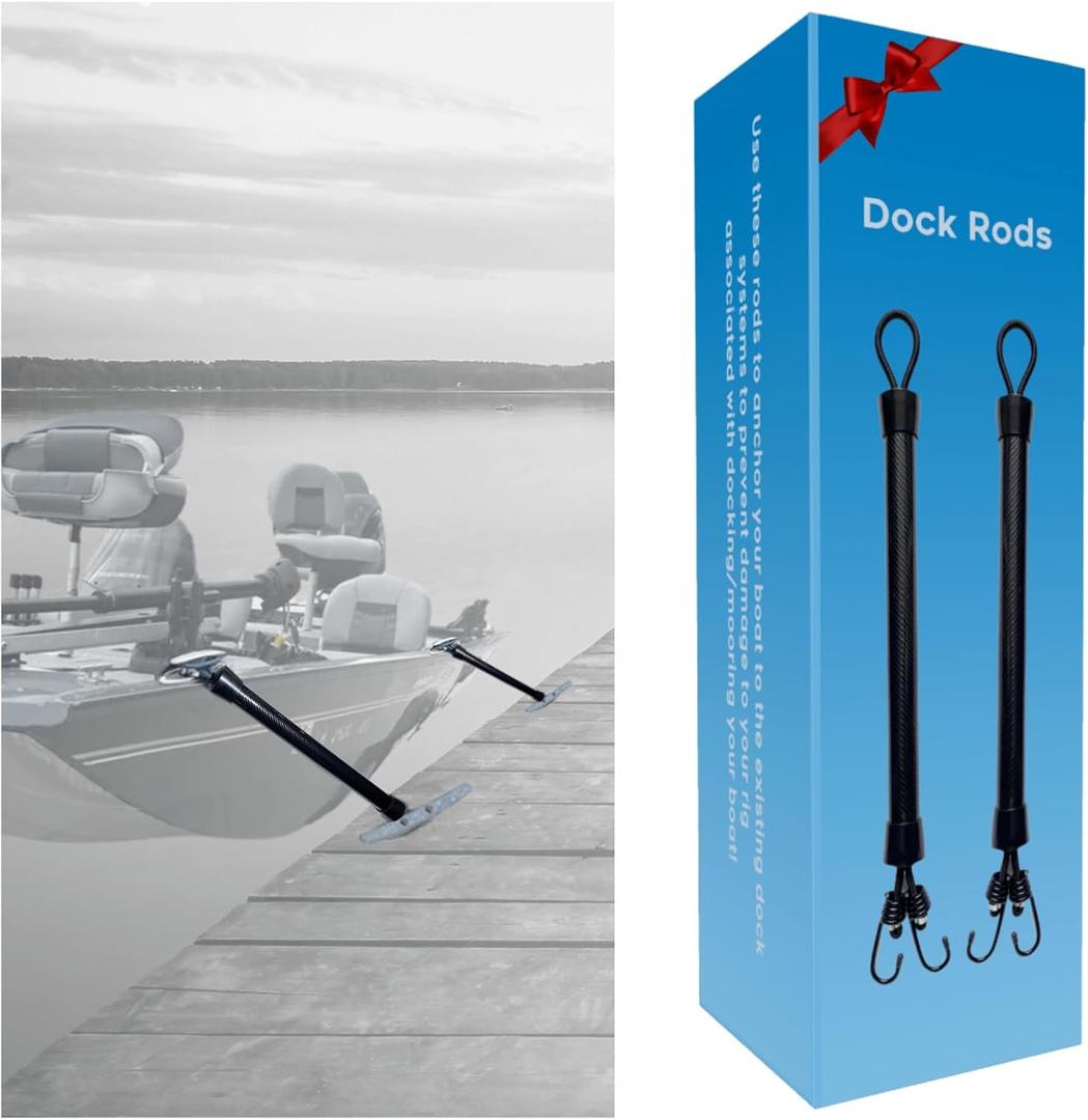 22 Inch Dock Rods for Boat Mooring/Docking, Replacement for Dock Lines, Boat Accessories for Men, for Pontoon Boat and Jon Boat Owners (22 Inch)