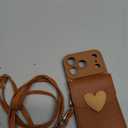 SGVAHY for iPhone 17 Pro Max Case with Strap Card Holder Crossbody Lanyard, Cute Phone Wallet Case for Women Girls, Brown Heart Design Leather Purse Soft Silicone Cover for iPhone 17 Pro Max