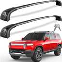 Lockable 330lbs Roof Rack Cross Bars Compatible with Rivian R1S 2022 2023 2024 2025 2026 (Without Roof Rails), Heavy Duty Anti-Theft Aluminum Roof Rails Crossbars Luggage Cargo Carrier