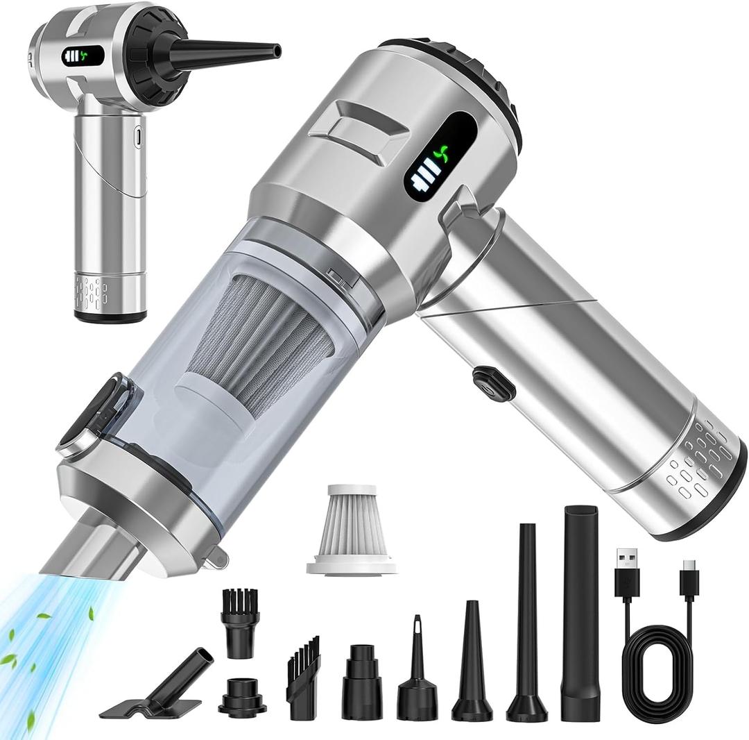 Car Vacuum Cleaner,Mini Vacuum Portable Cordless,25000PA Powerful Strong Cyclonic Suction USB Rechargeable Foldable Handheld Vacuum with One-Touch Dust Removal for Car