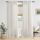 Natural Cream Linen Curtains 120 Inch Length 2 Panels for Living Room Bedroom, Light Filtering Sheer Curtains 120 Inches, Modern Farmhouse Grommet Semi Sheer Soft Privacy Drapes, 50x120
