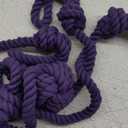 Rebower 0.5 Inch 25 Feet Macrame Cord, Cotton Cord Rope String 3 Strands Twisted Braided Thick Macrame Cord [for Crafts Wall Plant Hangers] - Purple