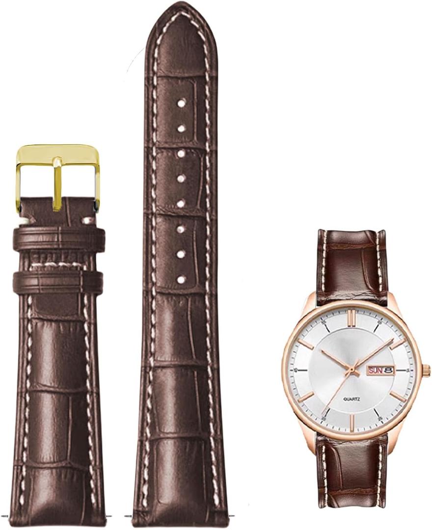 Quick Release Genuine Leather Watch Band Italian Alligator Grain Calfskin Business Casual Universal 12 to 24mm Men Women