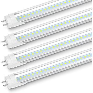 JESLED 24 Inch LED Tube Light, 2FT T8 Hybrid Type A+B, 10W 1120LM 5000K Daylight, Plug & Play or Ballast Bypass, F17T8 Fluorescent Replacement, Clear Cover, 4 Pack, ETL Listed