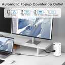 4-inch Pop Up Outlet for Countertop with 45W USB,17-in-1 Desktop Power Strip with 15W Wireless Charger,12 Outlets 4 USB Ports,15Amp Tamper Resistant Receptacle for Home Office Kitchen White
