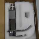 VOTON Chrome Bathroom Faucets Modern Single Handle Waterfall Sink Faucet for 1 or 3 Holes with Deck Plate, Rv Sink Camper Farmhouse Bathroom Utility Remodel Faucet