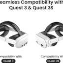 KIWI design K4 Head Strap, VR Headset Accessories for Meta Oculus Quest 3/3S, Non-Battery & Enhanced Support & Adjustable & Comfort Strap Gift for Kids and Adults
