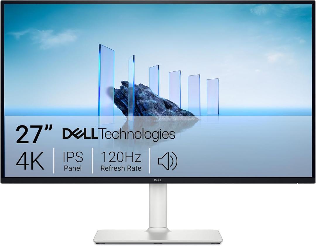 Dell 27 Plus 4K Monitor - S2725QS - 27-inch 4K (3840 x 2160) 120Hz 16:9 Display, IPS Panel, AMD Free Sync Premium, sRGB 99%, Integrated Speakers, 1500:1 Contrast Ratio, Comfort view - Ash White