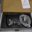 sagetta Waterfall Bathroom Sink Faucet Single Hole Black with Three Hole Cover Deck Plate, Pop up Drain and Water Hoses Stainless Steel Vanity