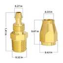 ChillWaves Brass Pneumatics Reusable Replacement FittingHose-End Repair Fitting 1/4" ID Hose1/4" Barbx 1/4" NPT Rigid(10-PACK)