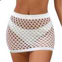 SHENHE Women's Summer Swim Cover Up Skirt Crochet Hollow Out Bikini Bathing Suit Cover Up Beach Skirt, Size S