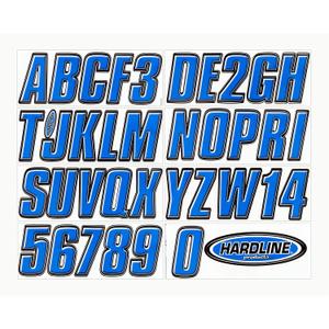 Hardline Products USA Series 800 Boat Registration Numbers & Lettering Kit, 3-Inch Blue/Black – USCG Compliant Marine Grade Vinyl Decals for Boats – Center Console – Pontoon & PWC