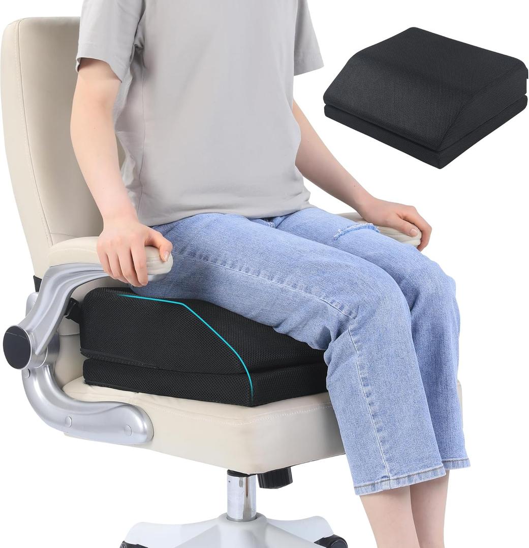 ROYALAY Adjustable Hip Cushion Post Surgery, Memory Foam Hip Replacement Recovery Aids with Strap and Anti-Slip Bottom, Chair Cushion for Long Sitting