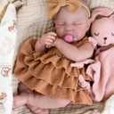 Aori Lifelike Reborn Baby Dolls - 20'' Realistic Sleeping Newborn Girl Doll with Feeding & Outfit Set - Weighted Body for Cuddling, Roleplay Gift for Girls and Kids 3+