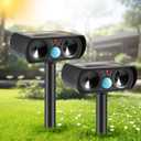 2PACK 2025 Ultrasonic Animal Repellent Outdoor Solar Animal Repeller with Motion Detection Waterproof Deer Repellent Device Cat Deterrent Outdoor to Scare Raccoon Squirrel Skunk Repellent for Yard