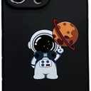 Yonds Queen for iPhone 13 Pro Max Cute Case, Cool Cartoon Astronaut Space Planet Moon Design Stylish Bumper Cover Soft TPU Protective Anti-Slip Shockproof Case(iPhone 13 Pro Max, Planet)