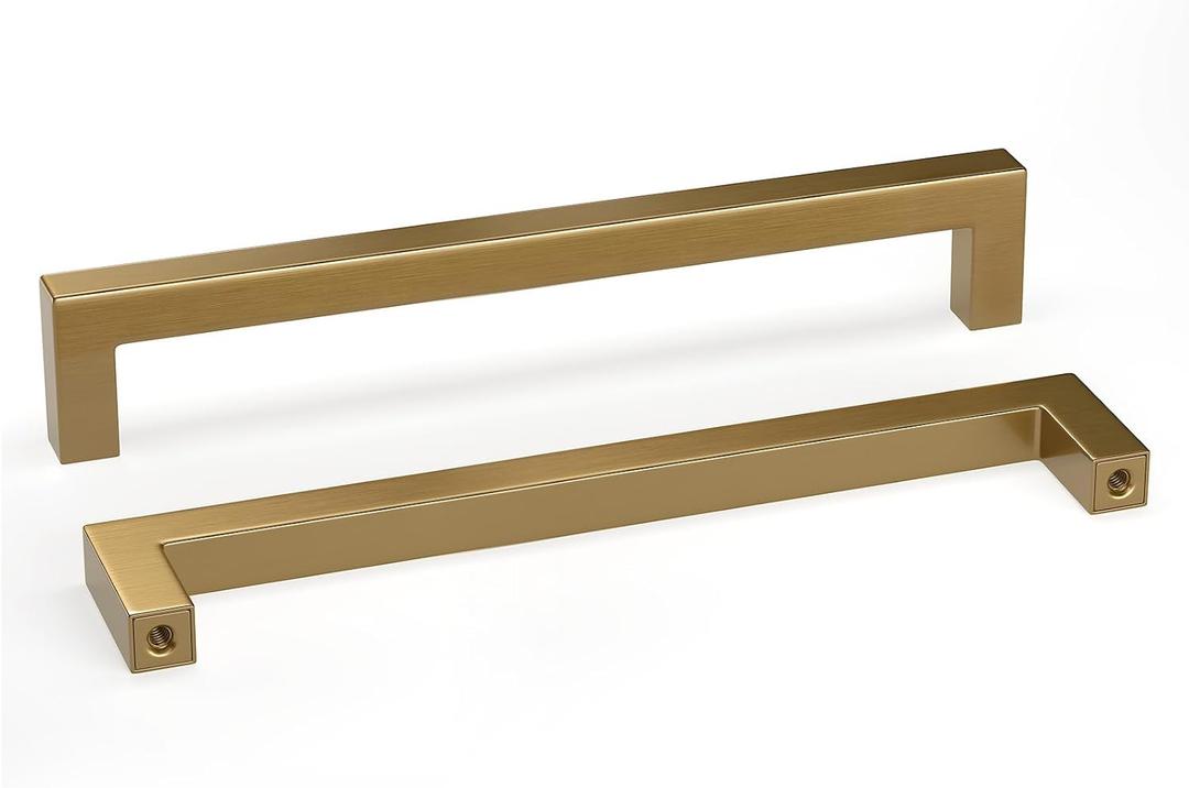 Goldenwarm 10 Pack 7-1/2in Champagne Bronze Cabinet Pulls Bronze Cabinet Pulls Champagne Drawer Handles Brushed Gold Drawer Handles Square Kitchen Dresser Hardware for Dresser Bedroom