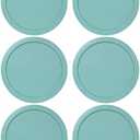 Replacement Lids for Pyrex 6 & 7-Cup Glass Food Storage Container Bowls, 7.5-Inch Plastic Round Lids Covers fits Pyrex 7402-PC, Airtight & Leakproof (6-Pack, Turquoise)