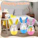 Foilswirl 6 Set 10 Inch Jumbo Easter Egg Plastic Fillable Giant Large Easter Eggs with Handles Rabbit Headband Colorful Big Egg Bucket Stuffers for DIY Hunt Decoration Party Supplies(Pure Color)