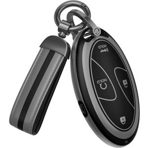 for Hyundai Key Fob Cover Accessories,Matte TPU Material, with a Cute Leather Keychain,for loniq 6 Grandeur GN7 KONA Elanrtra Sonata Tucson 2023 2024 2025 2026 Santa and Other Models.