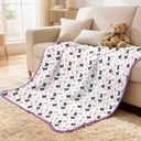 ZPECC Muslin Toddler Blanket Thicker, 47x47 Organic Cotton Kids Quilt Hypoallergenic for Baby Essentials Crib Stroller Daycare Cot, Butterfly