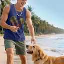 Flafens Tank Tops Men Summer - Sleeveless Shirts Workout Gym Cotton Tank Shirts Graphic Loose Fit Running Sports Casual (Blue, XL)