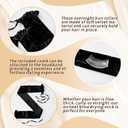 Heatless Hair Curlers Overnight,No Heat Hair Curlers to Sleep in, Soft Rollers Ribbon Wrap for Long Hair, Heatless Curling Scrunchie Overnight Blowout Curly Sleep Hair Tie for Medium Long (Black)
