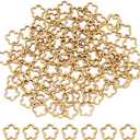 UNICRAFTALE about 120Pcs Flower Bead Frame Hollow Flower Beads Antique Golden Loose Beads for Jewelry Making Accessories Valentine's Day Birthday Christmas Pendants Decoration (15mm Diameter)