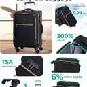 BAGSMART Carry On Luggage 20 Inch,Softside Expandable Suitcase with Spinner Wheels, Luggage 22x14x9 Airline Approved Rolling Lightweight Suitcases for Women Men, Compact Carry-On (Black)