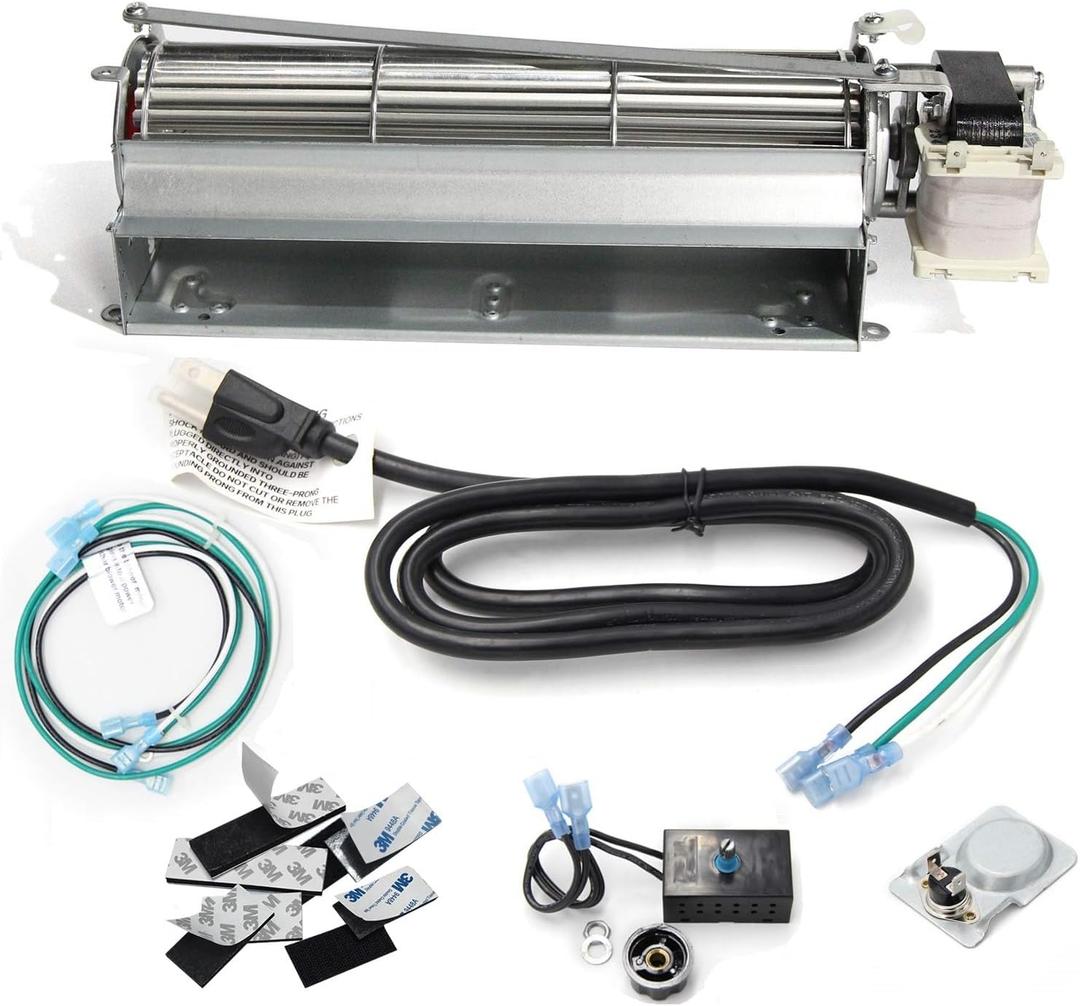 Hongso GFK4 FK4 GFK4A GFK4B Fireplace Blower Fan KIT for em3030lh-85, Heatilator NDV4236I GNDC36 GNDC33, Majestic, Vermont Castings, Monessen, CFM, Fireplace Inserts Heat Exchangers with Ball Bearings