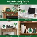 St. Patrick's Day Decorations | 6PCS St. Patrick's Day Tiered Tray Decor | Luck Shamrock Wooden Signs Irish Decor | Happy Saint Patricks Centerpiece for Home Table Shelf Party (Green)