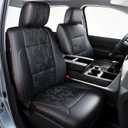 Carlimeki Leather Seat Covers Custom Fit for Tundra 2026 2025 2024 2023 2022 CrewMax SR, SR5, Limited, Platinum, 1794 Edition, TRD Pro, Capstone - Premium Faux Leather Fully Covered - Camo Black