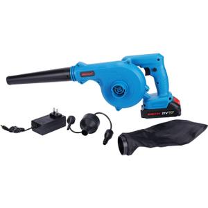 Cordless Blower,3- in-1 Portable Mini Air Blower 21v Lithium Battery,Small Dust Cleaner for Inflatable,Fans,Lily Windows,Keyboards,Cars by MKMKYEE (Blue)