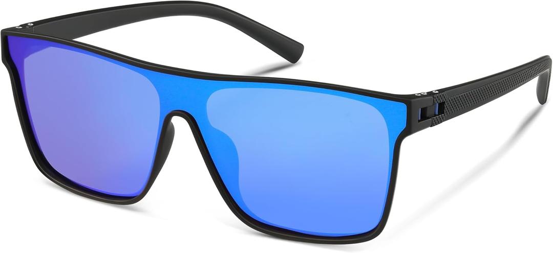 2 x Polarized Sunglasses for Men, Square Overized Fashion Sun Glasses Big Flat Rimless Glasses Shades UV Protection