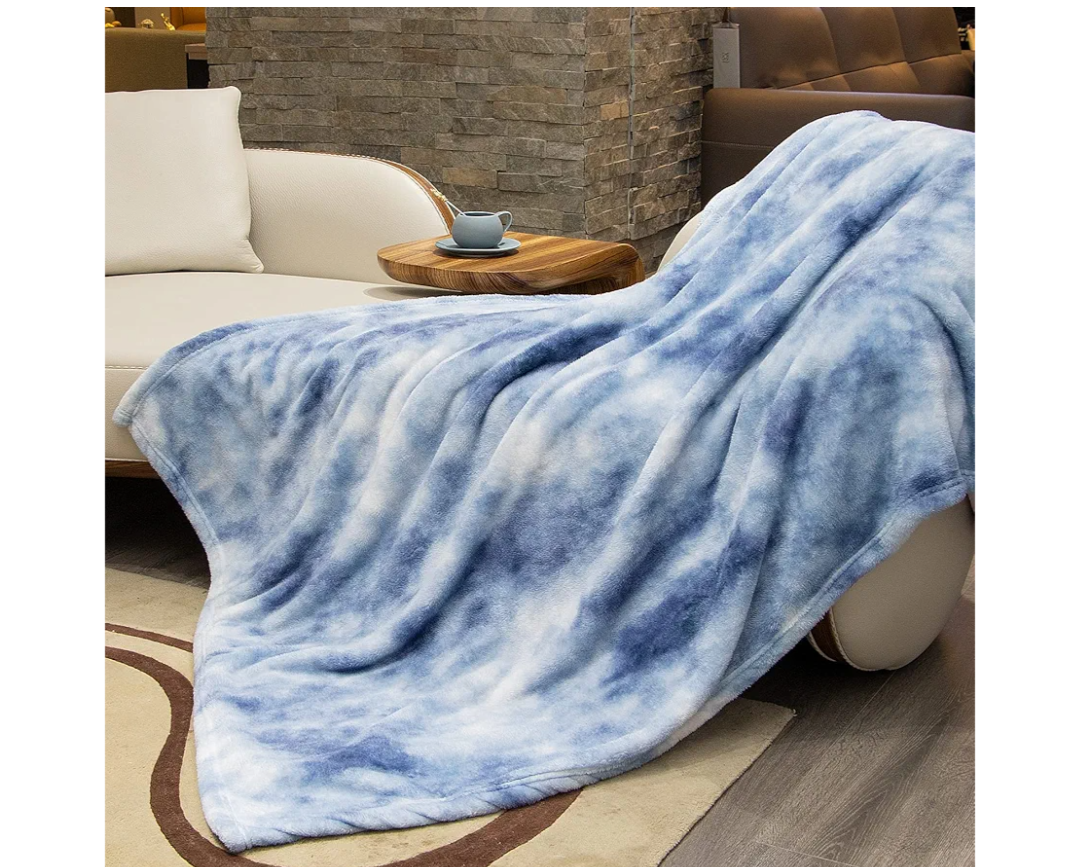 Fleece Throw Blanket Cozy Soft Lightweight Throw Blankets Warm Plush Haze Blue fall blankets and throws Couch Sofa Bed Camping Travel Picnic Outdoor Blanket Bedding Kid Baby Boys Girls Adults 50x70 in