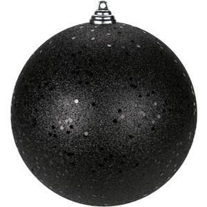 Christmas Ornaments Balls 7.1" Large Christmas Decorations Xmas Tree Shatterproof Big Black Christmas Ball Ornaments with Hanging Loop for Wedding Holiday Halloween Party Indoor Outdoor Decor