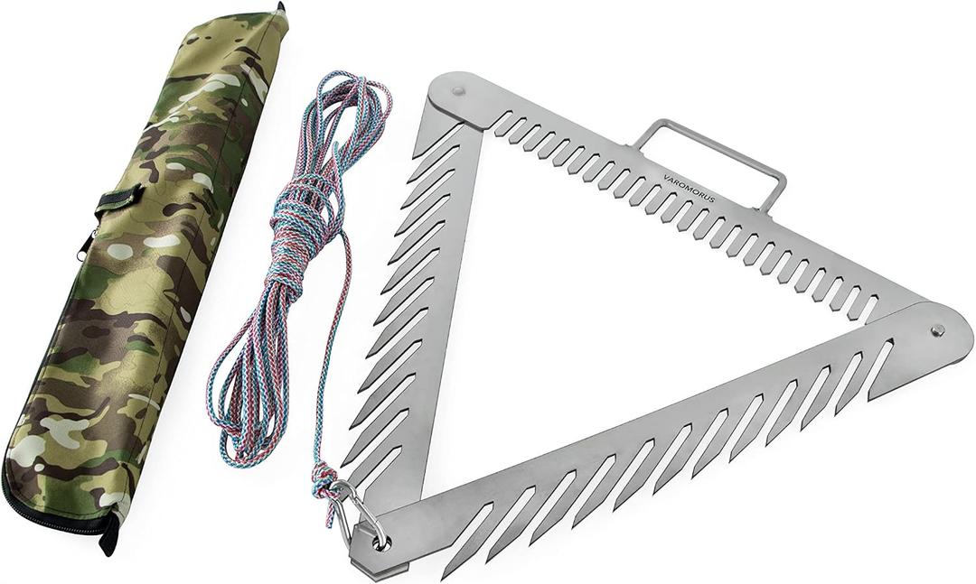 Varomorus Stainless Steel Aquatic Weed Grass Razor Cutter Cleaner for Lakes, Ponds & Beaches Portable with Rope (Stainless Steel)