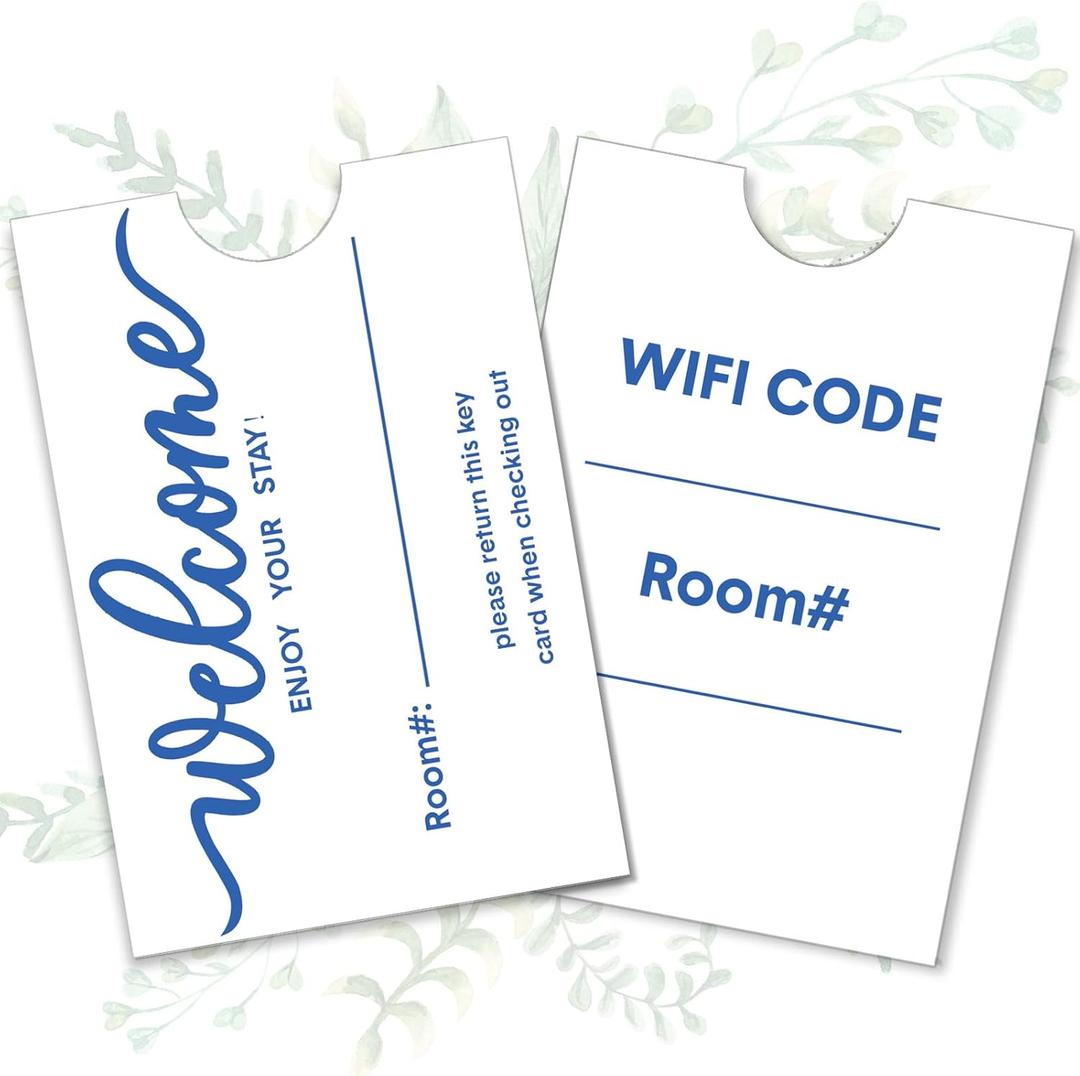 Geyoga 5000 Pack Hotel Key Card Envelopes Sleeves Bulk Delicate Printed Welcome Enjoy Your Stay Gift Card Holders Envelope Sleeve for Business Office, 2.4 x 3.5 Inch(Classic)