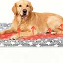 Clysee Large Self Warming Dog Bed Pad for Elevated Dog Bed Replacement Self Heating Warm Raised Cot Pad Mat with Corner Strap Removable Washable Soft Plush Cover Non-Slip Bottom Star(42 x 26 Inches)