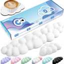 Cloud Wrist Rest for Computer Keyboard Arm Wrist Rest with Non-Slip Base Extended Rest Ergonomic Memory Foam for Keyboard and Mouse Typing Pain Relief, Office, Gaming, Computer (White Set)