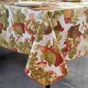 Vinyl Tablecloth with Flannel Backing - Waterproof, Oil-Proof, Easy to Clean -Plastic Table Cloth - Perfect for Dining Tables, Kitchen Tables, Parties (Chickens, 54×54 Inch Square)