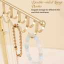 Necklace Holder Elegant Jewelry Holder Stand, Gold Necklace Organizer Rack with Ceramic Base Adjustable Jewelry Tree for Bracelets, Rings, Earrings Necklaces Hanger Display(Gold)