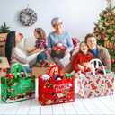 2 x sanchlor 12 Pack Christmas Gift Bags, 12.6"x9.8"x6.7" Large Non-Woven Tote Bags with Handles for Wrapping Xmas Party Favors