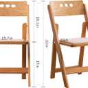Wooden Folding Chair with Soft Cushion, Simple and Stylish, Comfortable and Durable, Suitable for Weddings, banquets and Events, 2 Sets, high backrest NaturalLinen pad