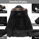 Women's Winter Coat Waterproof Long Insulated Parka with Detachable Hood (Black, XL)