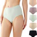 BATTEWA Washable Absorbency Incontinence Regular Underwear for Women, Reusable Leak Proof Protection Panties for Bladder Leakage(5Color, X-Large, 5 Pack)